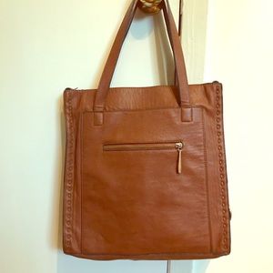 Michael Kors ZIP-top leather tote with stitching